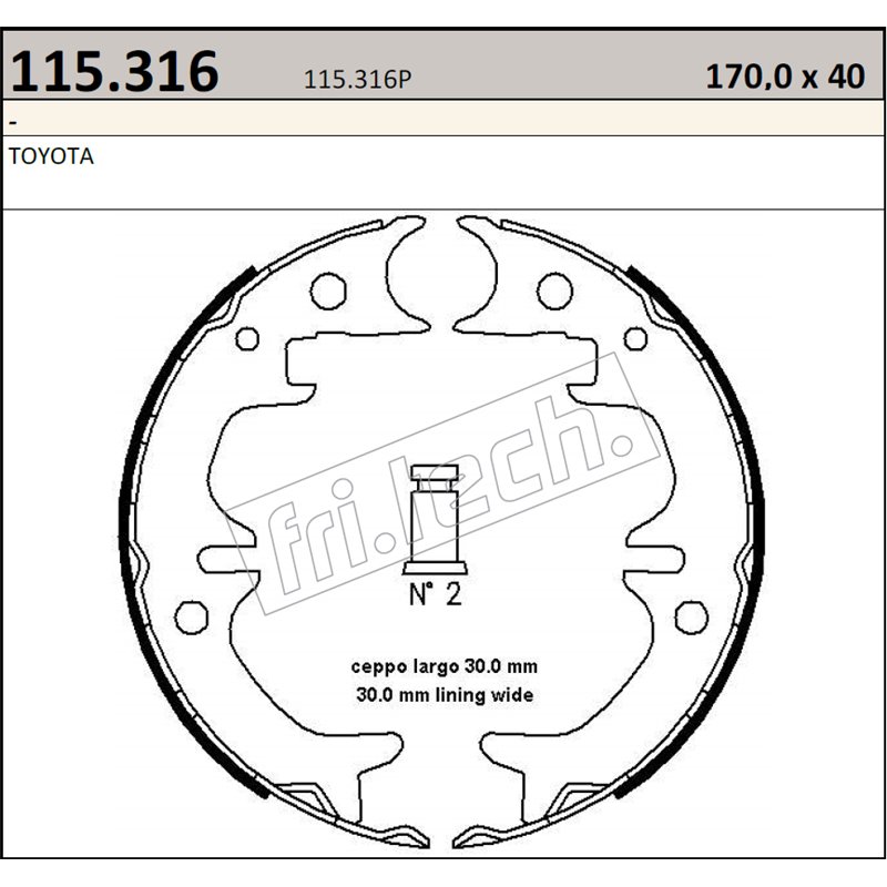 Toyota Celica T16 - Fri.Tech. racing Handbrake Shoes