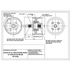 Porsche Boxtser 986 - 61mm steering wheel spacer