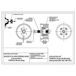 Porsche 911 964/965 w/ AIRBAG - 58mm steering wheel spacer